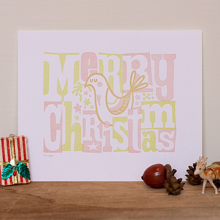 Merry Christmas Dove Print