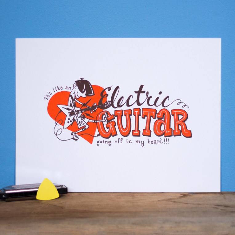 Electric Guitar Screen Print 