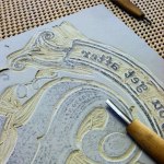 Two Rabbits Print - Linocut