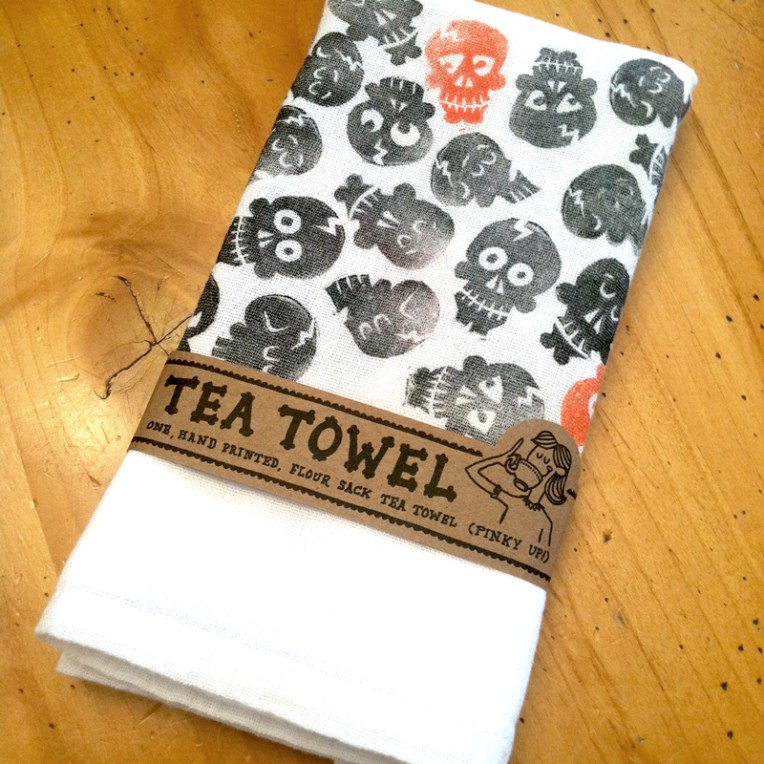 Polkadot Skull Tea Towel